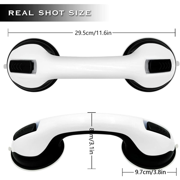 Duschhandtag, handtag med stark sugkopp 12 tum, 2 st - on stock
