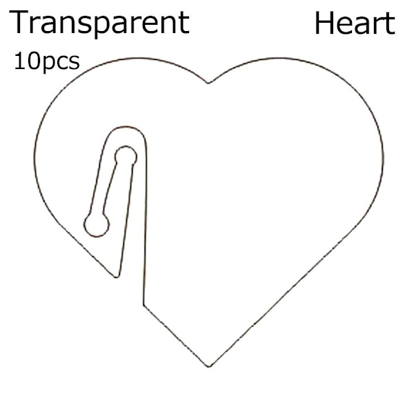 10 Drink Marker Tags Asiakkaan nimikyltti TRANSPARENT HEART - varastossa Transparent Heart-Heart