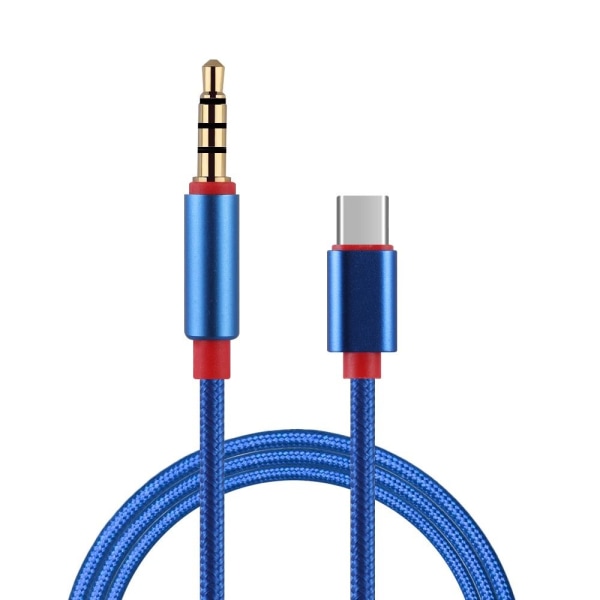 Typ-C till 3,5 mm ljudkabel USB C till 3,5 mm hörlursadapter - on stock Blue