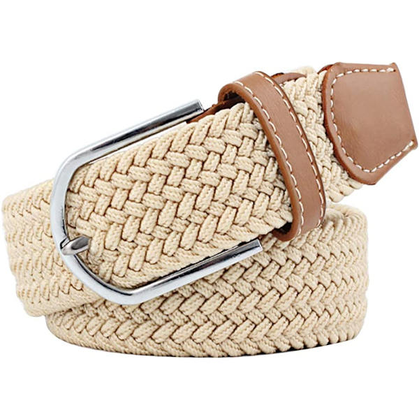 Flerfärgade elastiska vävda bälten Casual flätat stretchbälte - high quality 14 Sand