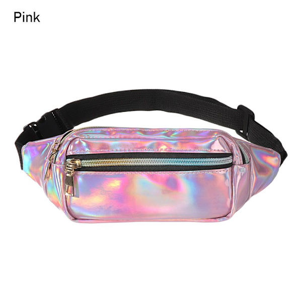 Uudet laserholografiset vyölaukut Fanny Pack Slim Shiny - varastossa hopea