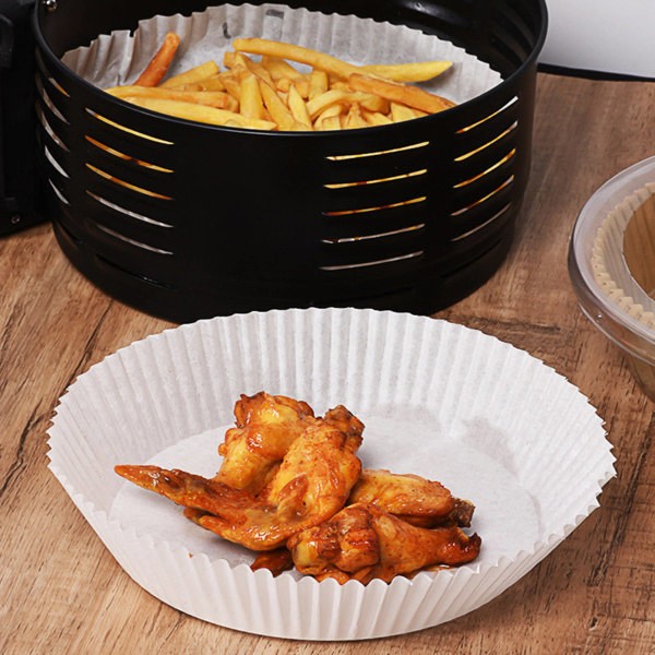 100 PCS Air Fryer Liners engångspapper pergament ångbåt nature - spot försäljning 100PCS White