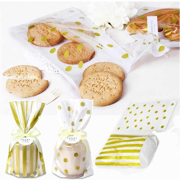 50ST Godispåsar Guld Prickar Remsor STRIPS - spot sales strips