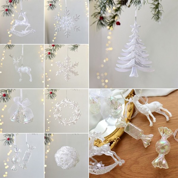 Joulukuusen riipukset Puuhun roikkuvat SNOWFLAKE - varastossa Snowflake
