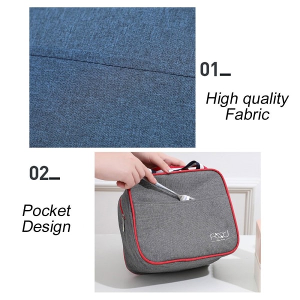 Isolerad Thermal Bag Cooler Lunch Bag Lunchbox grå - on stock grå
