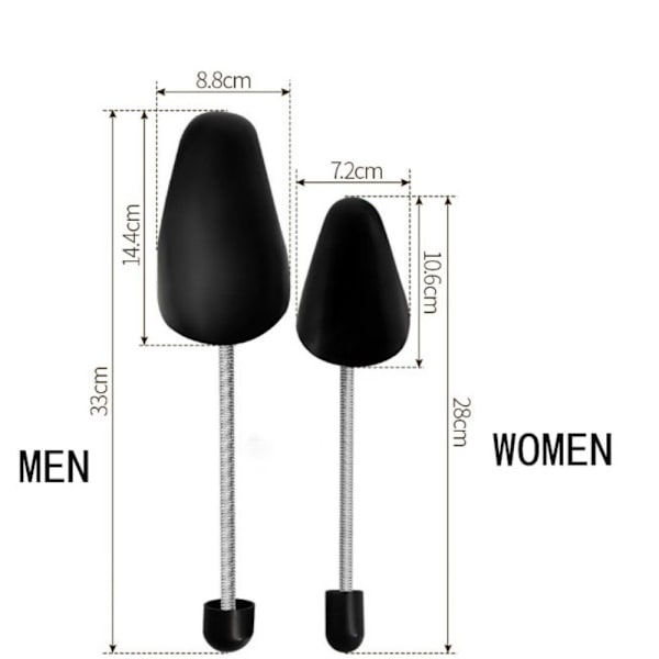 1 Par Shoe Tree Shoe Crease Protectors SVART MÄN - on stock BLACK MEN-MEN