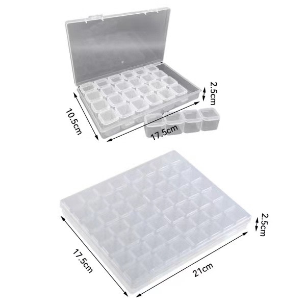 28/56 Grids Beads Storage Box, Art Rhinestone Tools - on stock multicolour 28 compartment storage box