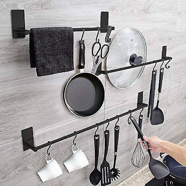 12 kpl S Hooks Musta, Alumiini Ihanteellinen keittiön vaatekaappiin Autotalli - varastossa