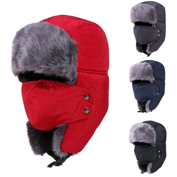 Bomber Hats Thick Warm Cap MUSTA - varastossa