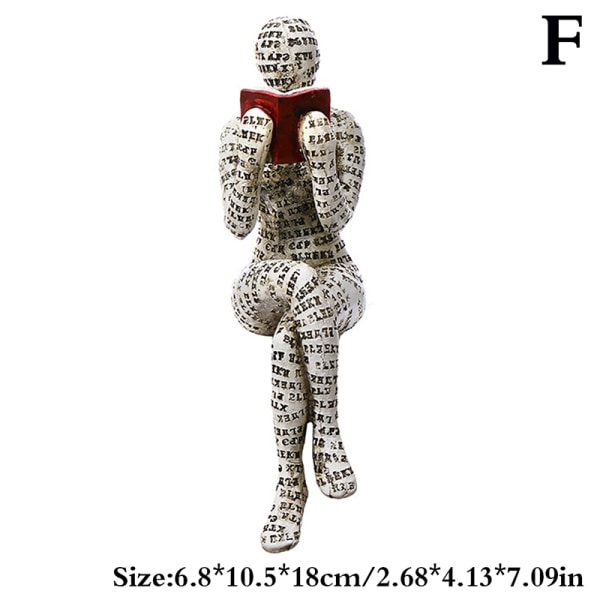 Nordic Modern Reading Woman Staty Resin Desktop Skulpturer - on stock F