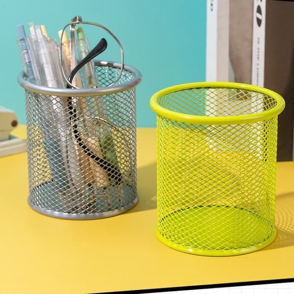 Mesh Pen Pot Pennhållare SILVER SQUARE - spot sales Silver Square-Square