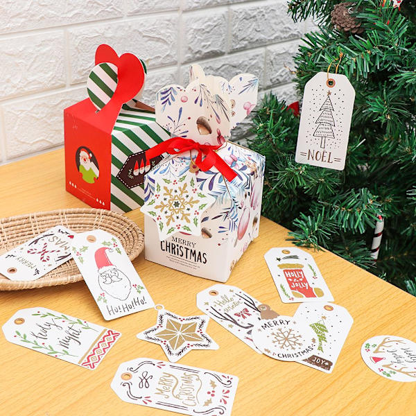 50 kpl Xmas Hanging Kraft Paper Ornaments Christmas Tree Tag J - loki