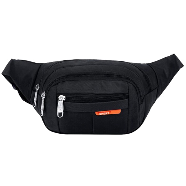 Kvinnor Män Bum Bag Zip Up Fanny Pack Midja Pengar Bälte Semesterresor Sportplånbok Pouch Bumbag - on stock Black