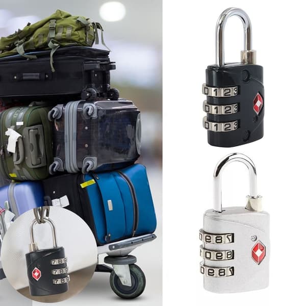TSA Customs Code Lock Bagage Lösenordslås SVART - high quality Black