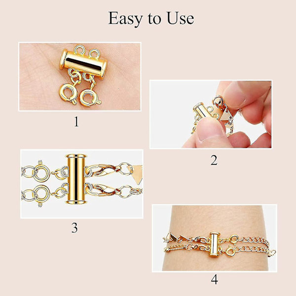 Layered Halsband Spacers, Multi-Stand Slide Tube Spännen, 6-pack - on stock