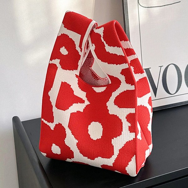 Knitted Handbag RED - varastossa red