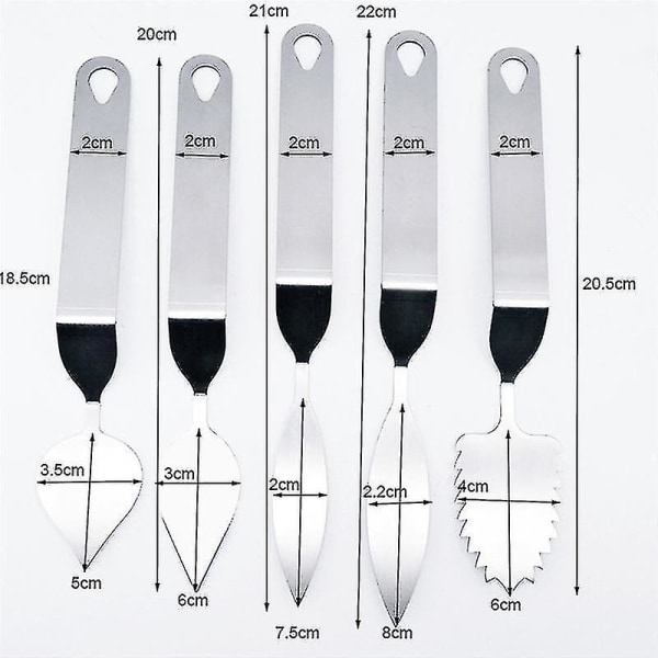 5 st chokladkaka dekoration spatel fjäder rostfritt stål - high quality