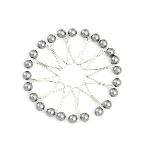 24st Pearl Clip Sjal Scarf SILVER - on stock silver