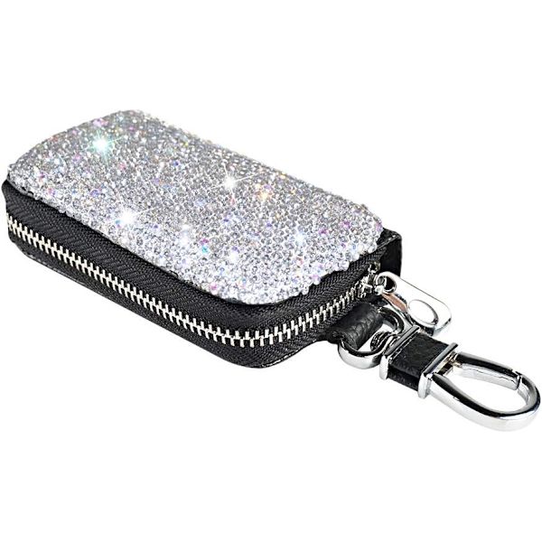 Bling Crystal kotelo aitoa nahkaa Auto Smart avainrengaspidike Metallinen koukku ja avaimenperä Vetoketju kaukosäätimeen - spot-myynti
