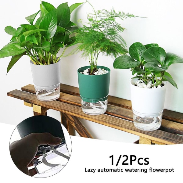1/2 st självvattnande blomkruka Lazy blomkruka GRÖN M - spot sales Green M