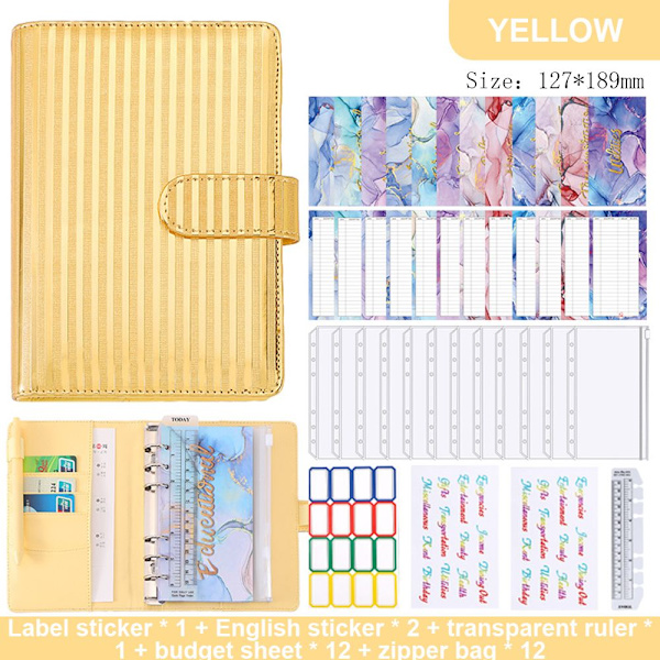 A6 Budget Pärm Budget Organizer GUL - spot försäljning Yellow