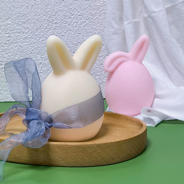 3D Egg Bunny Silikon Form Huvud Form - on stock Erect ear