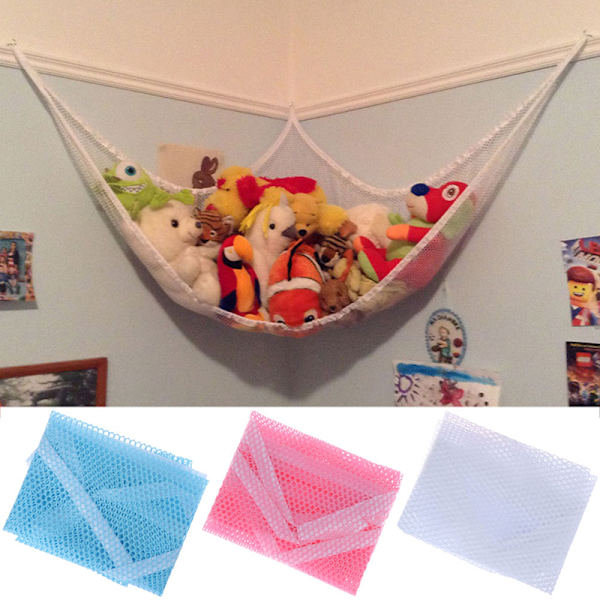 Mesh Toy Riippumatto Mesh Corner täytetyt eläin Vauvan ripustussäilytys - varastossa Pink 1