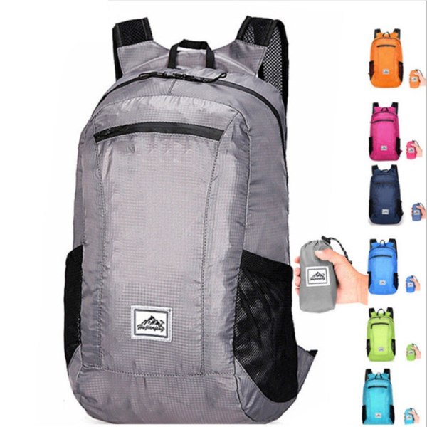 15L Utomhusryggsäck Vikbar Camping Resväska Skolväska - high quality Orange