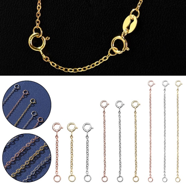 Förlängare säkerhetskedjeförlängare för armbandshalsband GULD 3CM - high quality