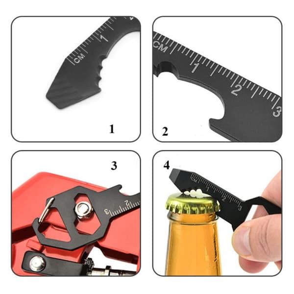 2kpl Outdoor Multitools EDC Key Ring SILVER - spot-myynti Silver