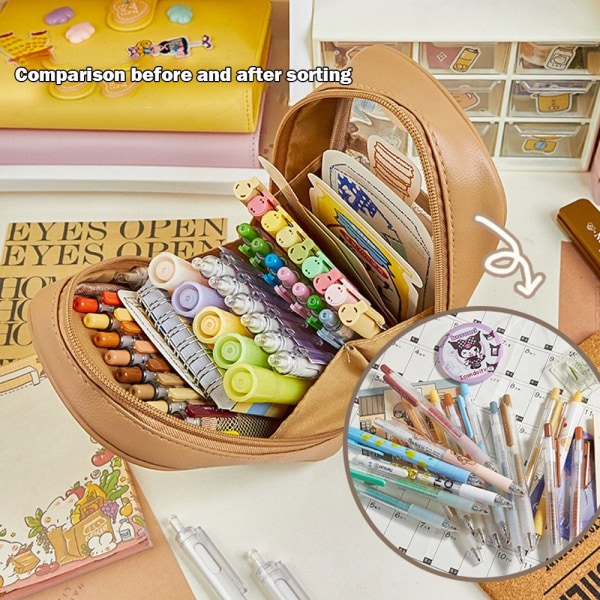 Kolmikerroksinen Bear Pencil Bag Pencil Paper Box D - varastossa D