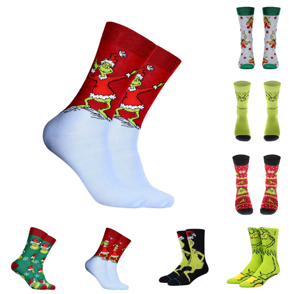 Christmas Soft The Grinch Socks Winter Warm Lounge Xmas Gift - varastossa D