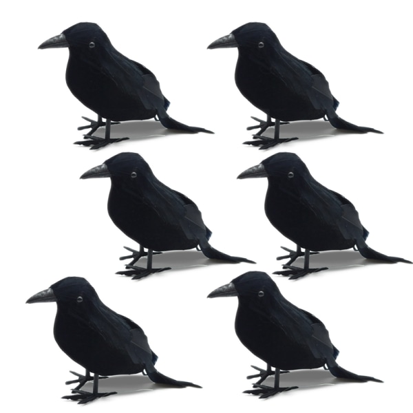 8st Halloween Black Crow Model Simulering Fake Bird Toys - spot försäljning