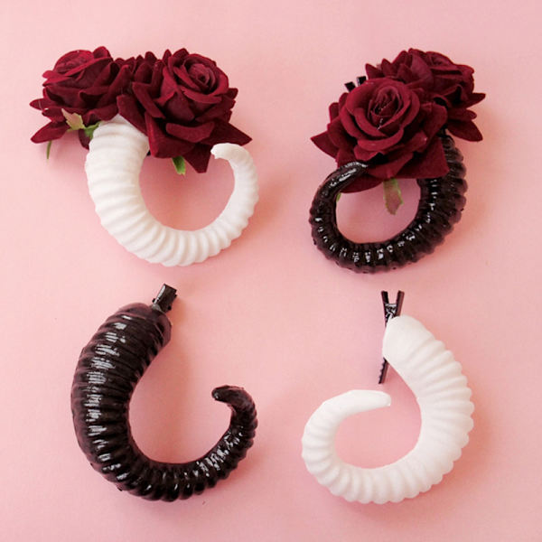 Devil Horn Hair Barrettes Cosplay Sheep Horns Hairpin Halloween - spot försäljning D