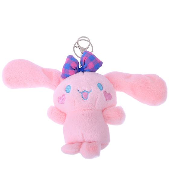 Tecknad Cinnamoroll plysch nyckelring Uppstoppad hunddocka nyckelring - high quality White