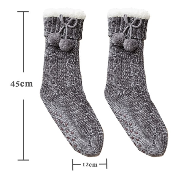 Dam Fuzzy Socks Mjuk vinterstrumpa Stuffs Julstrumpor - on stock Dark gray