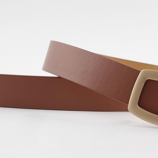 Läder brett bälte Guldnål Spänne Midjeband ROSA - on stock pink