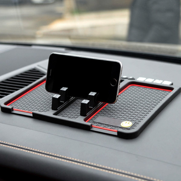 Bil Dashboard Anti Slip Mat Pad Gps Mobiltelefon Hållare Stand - stock red