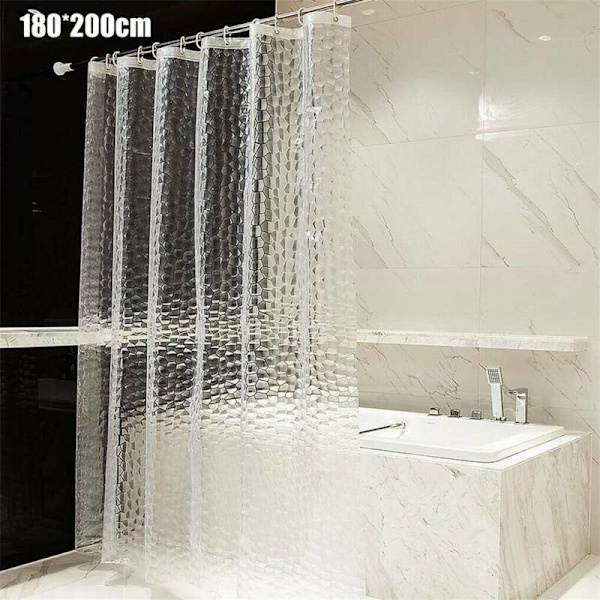 Duschdraperi Vattentät 3D Water Cube Clear Badrum - on stock