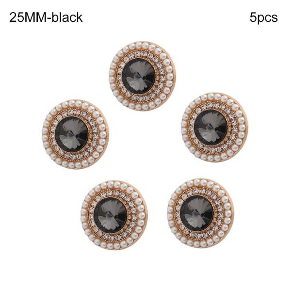 5st Pearl Clothing Knappar Skjorta Knappar SVART 25MM5ST 5ST - high quality black 25MM5pcs-5pcs