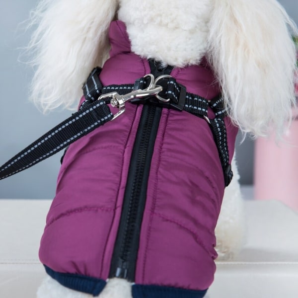 Pet bomull vadderade kläder Vintervarm Pet Dog Jacka - on stock red 2XL
