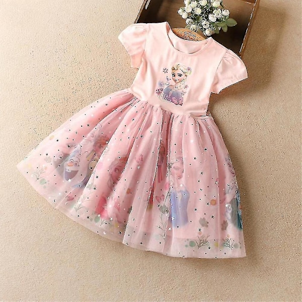 Kids Girl Frozen Queen Elsa Princess Dress Party Tutu Mekot - varastossa Pink 2-3 Years