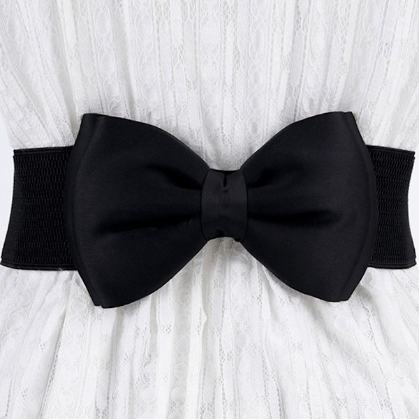 Brett elastiskt bälte Bowknot chiffong midjeband GUL - spot sales yellow