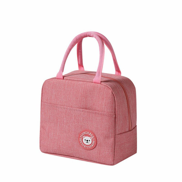 Ny bärbar Thermal Värmeisolerad Lunchbox kylväska - stock Pink