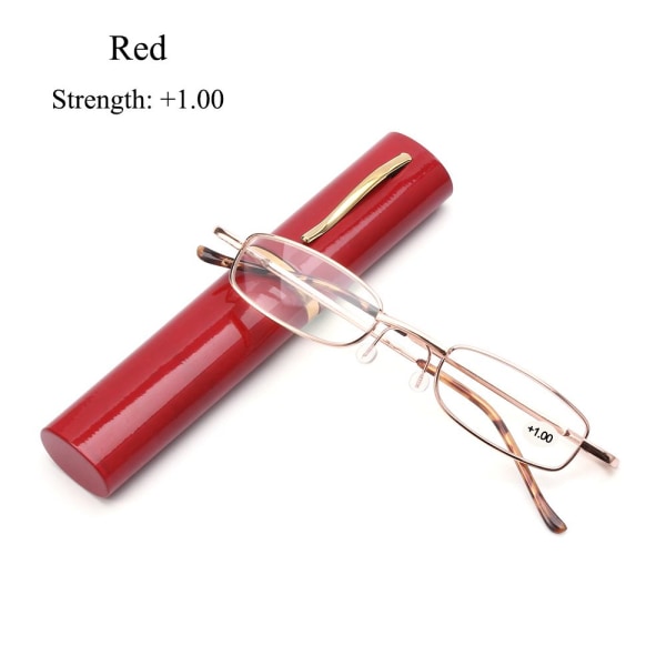 Läsglasögon med pennrörsfodral CASE STYRKA 1,00 - on stock red Strength 1.00