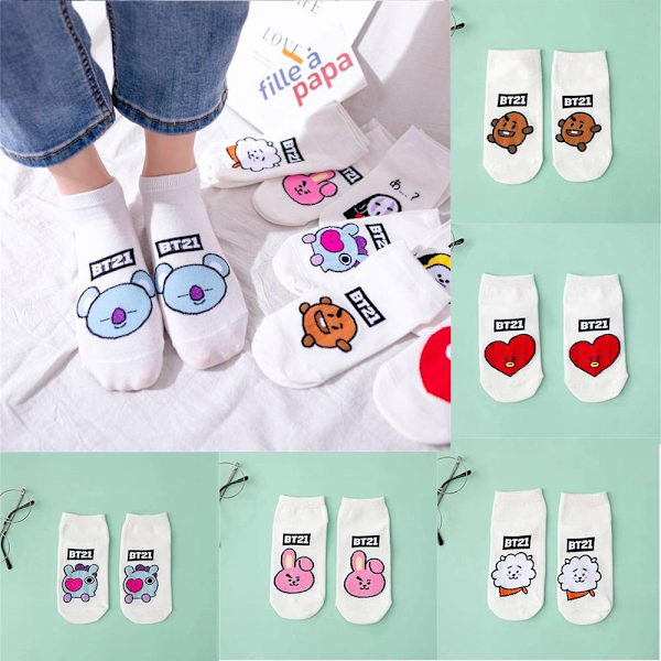 KPOP BT21 BTS Söta korta strumpor - high quality