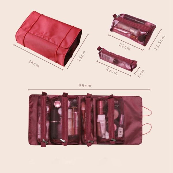 Vikbar sminkväska Mesh -påse RÖD - on stock Red