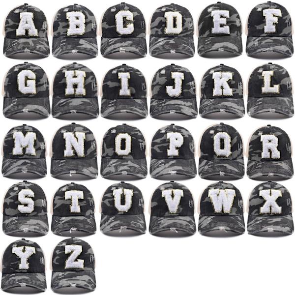Outdoor Camouflage Baseball Cap Alphabet Cap letter Hat - varastossa