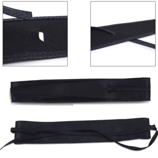 Kvinnor bälte för klänning Läder bowknot breda bälten - stock black