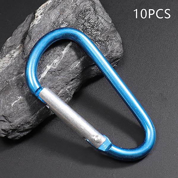 Karbinhake Nyckelring Aluminiumlegering D-ring Spänne Spring Carabin - on stock Blue